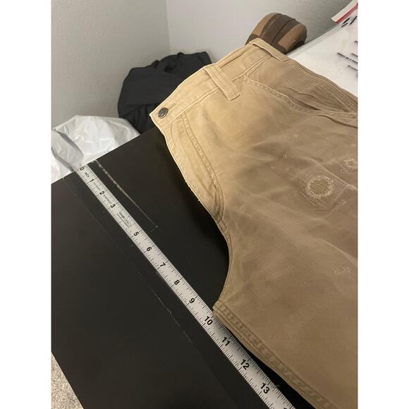 Carhartt Pants Mens 33x34 Tan Rugged Flex Relaxed Fit Canvas Work Pant Carpenter - Picture 12 of 14